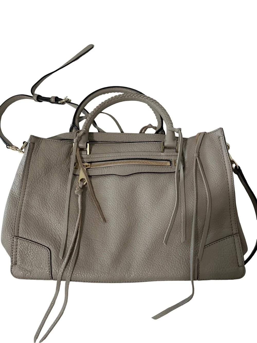 Rebecca Minkoff Khaki Leather Regan Satchel Crossbody Bag